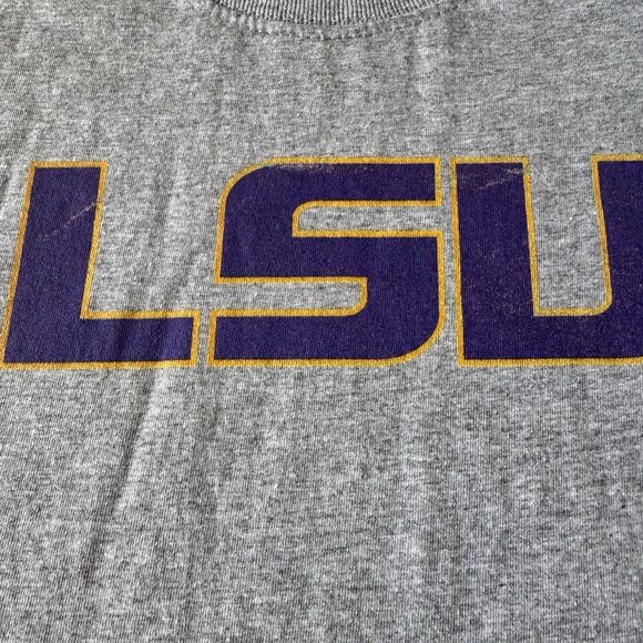 LSU Youth XL Heather Gray T-Shirt Athletic Unisex - Picture 3 of 8